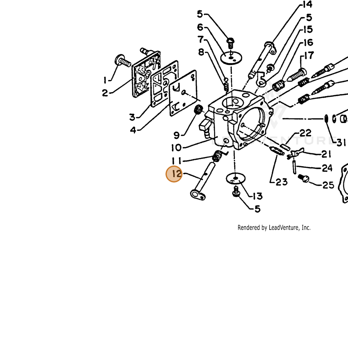 ECHO part 12311712330 — IPL diagram snippet (6x zoom, amber highlight)