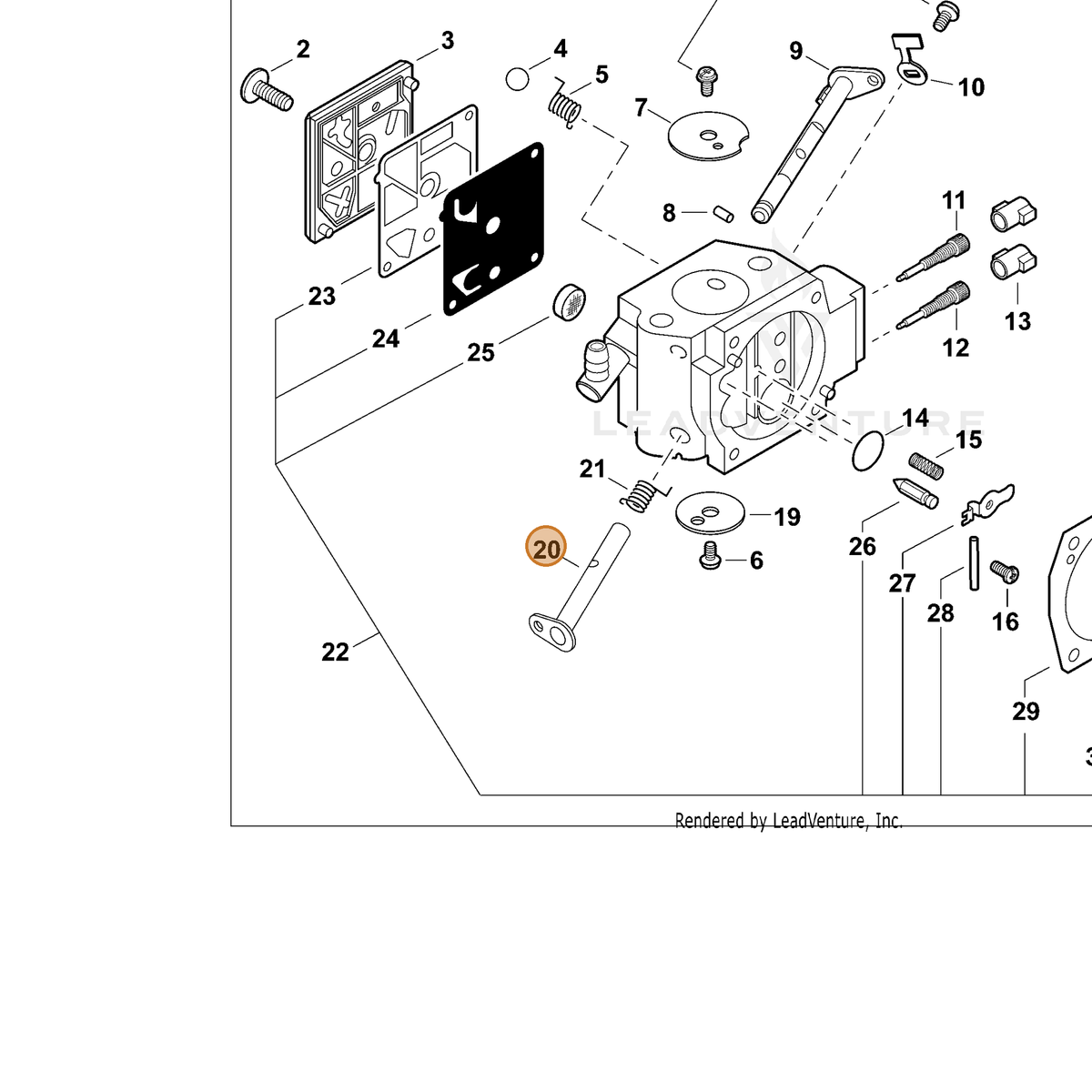 ECHO part 12311732430 — IPL diagram snippet (6x zoom, amber highlight)