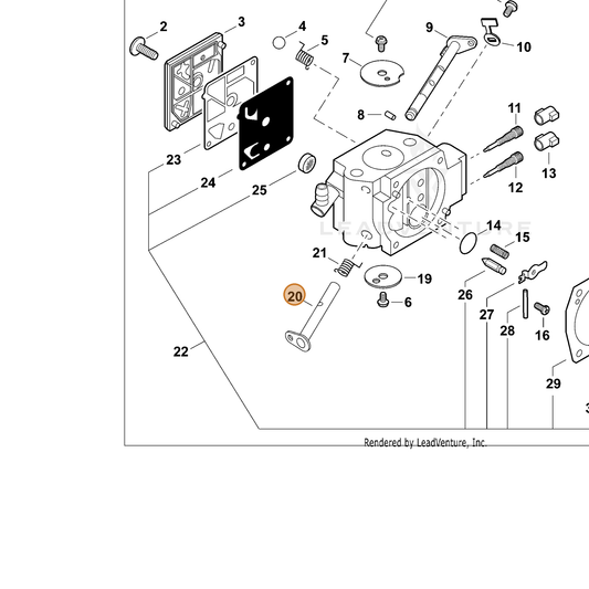 ECHO part 12311732430 — IPL diagram snippet (6x zoom, amber highlight)