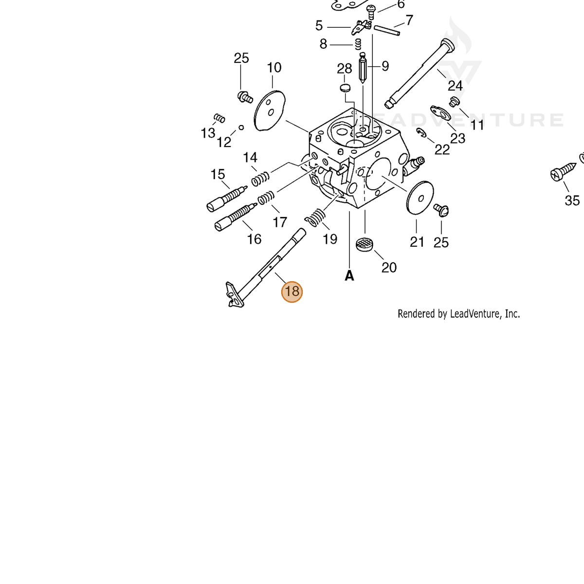 ECHO part 12311737330 — IPL diagram snippet (6x zoom, amber highlight)