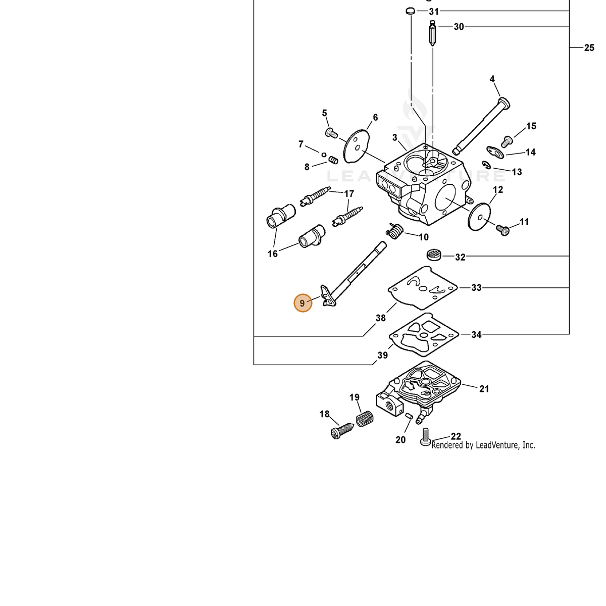ECHO part 12311739330 — IPL diagram snippet (6x zoom, amber highlight)