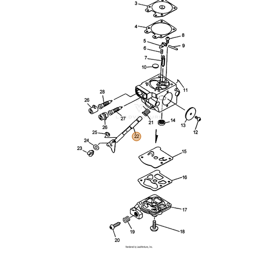 ECHO part 12311743130 — IPL diagram snippet (6x zoom, amber highlight)