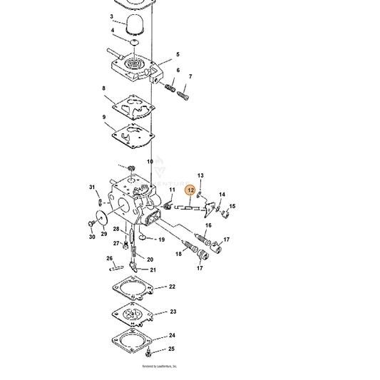 ECHO part 12311755830 — IPL diagram snippet (6x zoom, amber highlight)