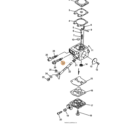 ECHO part 12311802260 — IPL diagram snippet (6x zoom, amber highlight)