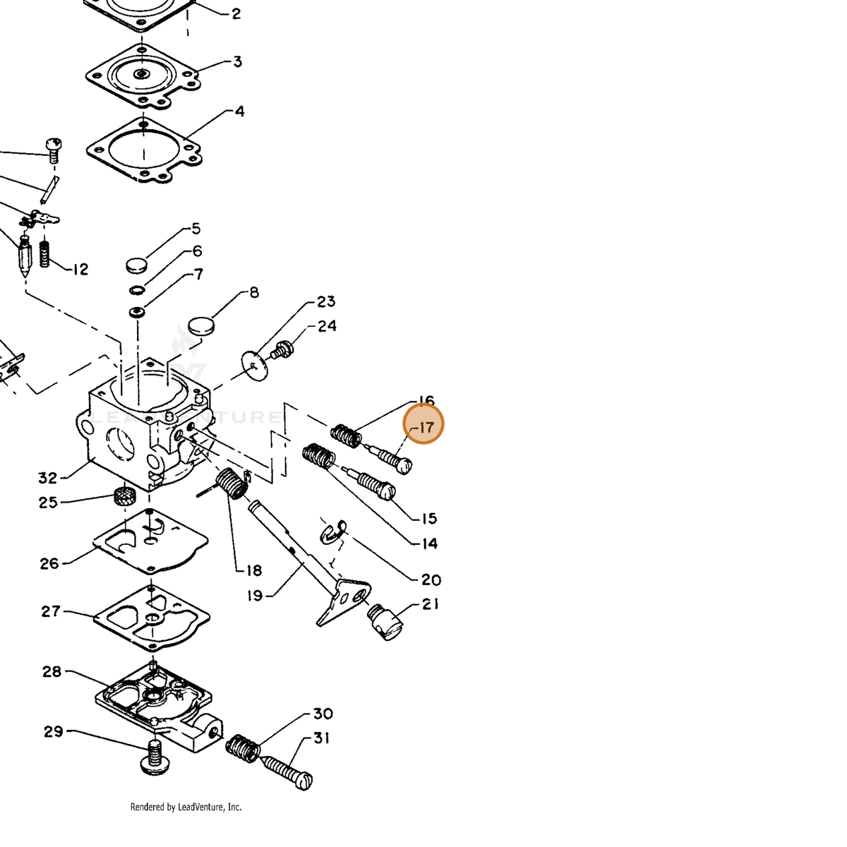 ECHO part 12311809220 — IPL diagram snippet (6x zoom, amber highlight)