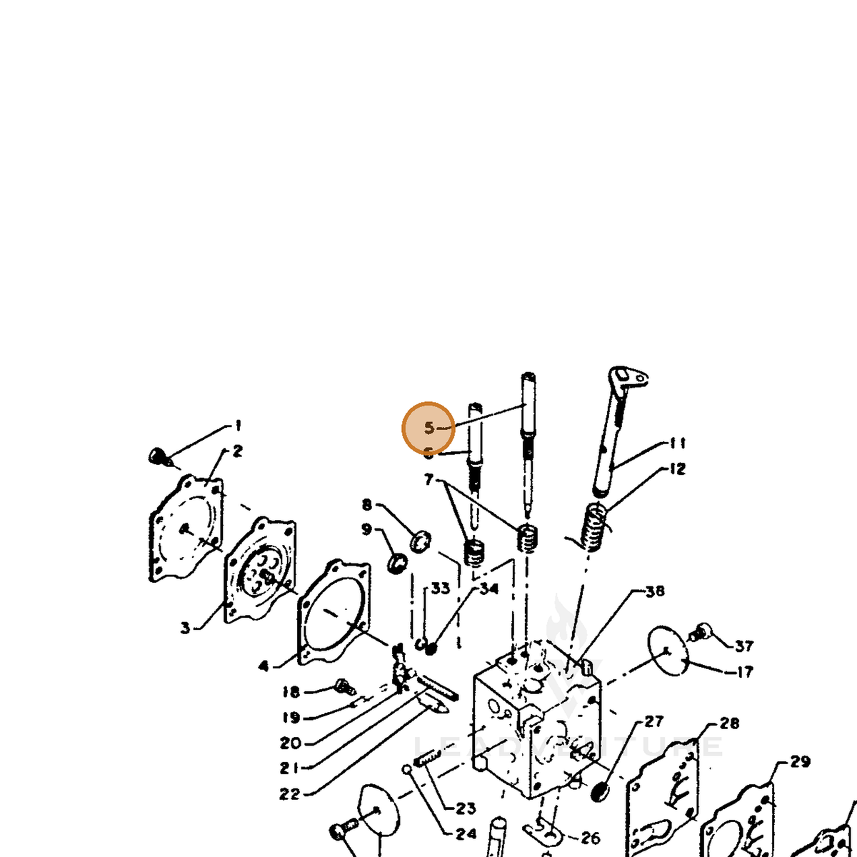 ECHO part 12311810630 — IPL diagram snippet (6x zoom, amber highlight)