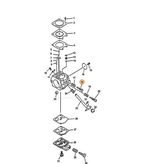 ECHO part 12311812020 — IPL diagram snippet (6x zoom, amber highlight)