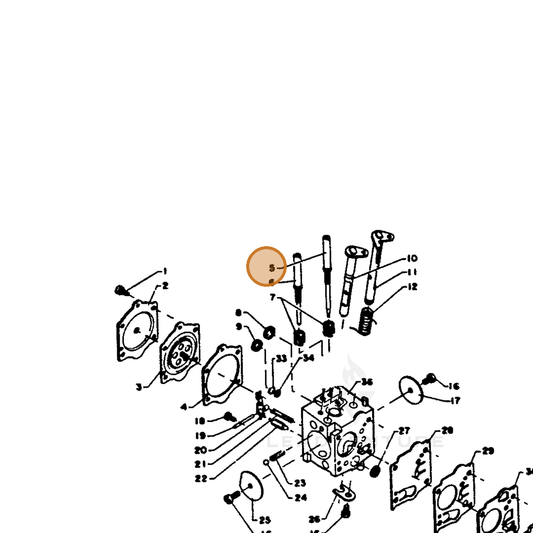ECHO part 12311812430 — IPL diagram snippet (6x zoom, amber highlight)