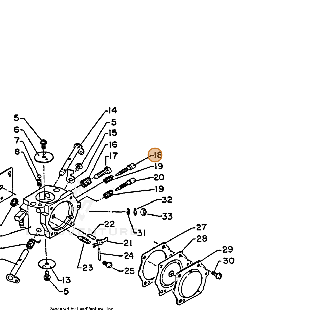 ECHO part 12311817330 — IPL diagram snippet (6x zoom, amber highlight)
