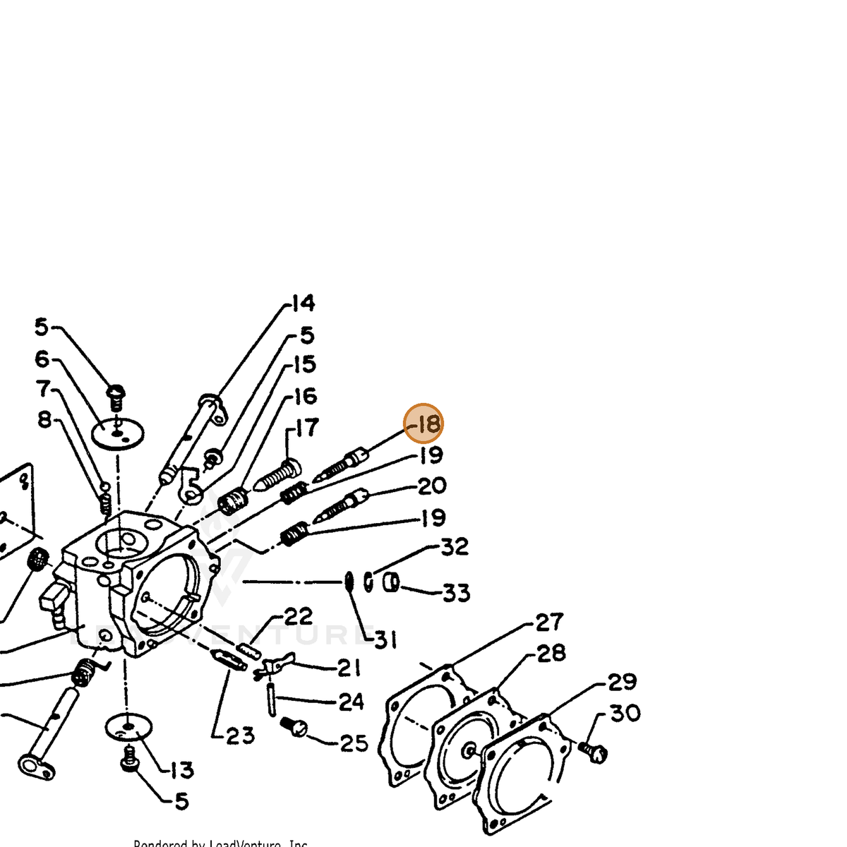 ECHO part 12311818331 — IPL diagram snippet (6x zoom, amber highlight)