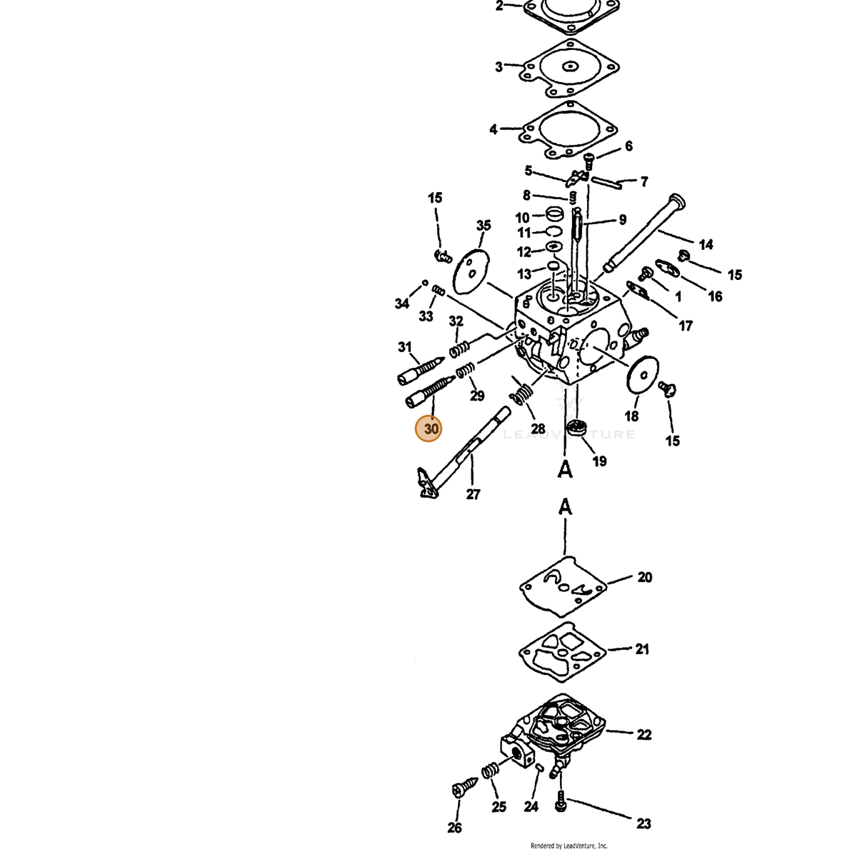 ECHO part 12311838330 — IPL diagram snippet (6x zoom, amber highlight)