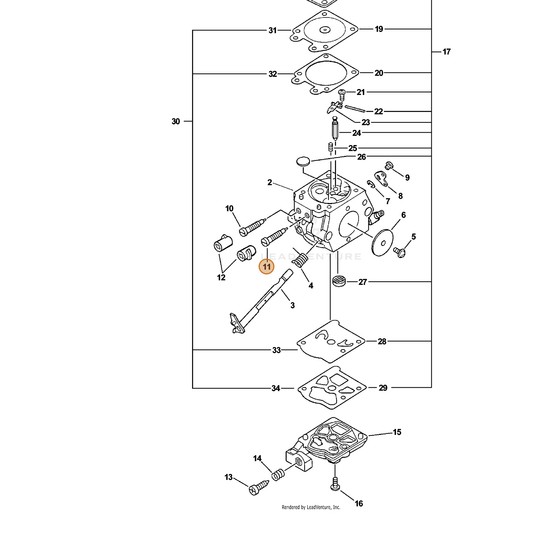 ECHO part 12311839230 — IPL diagram snippet (6x zoom, amber highlight)