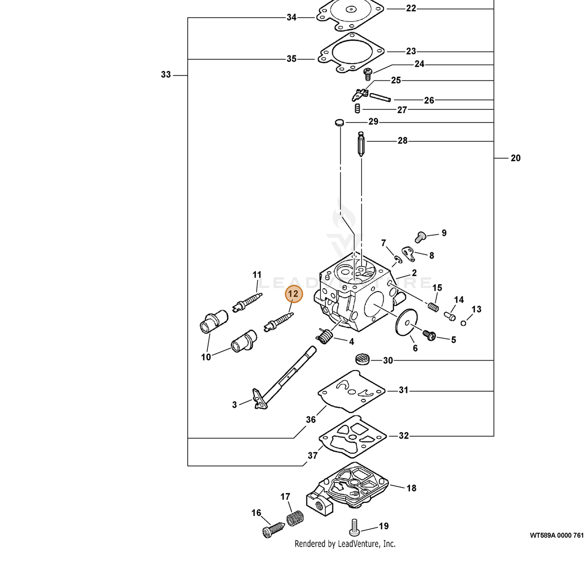 ECHO part 12311839231 — IPL diagram snippet (6x zoom, amber highlight)