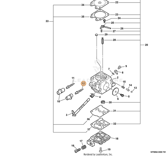 ECHO part 12311839231 — IPL diagram snippet (6x zoom, amber highlight)