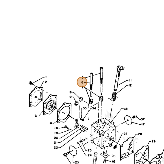 ECHO part 12312010630 — IPL diagram snippet (6x zoom, amber highlight)