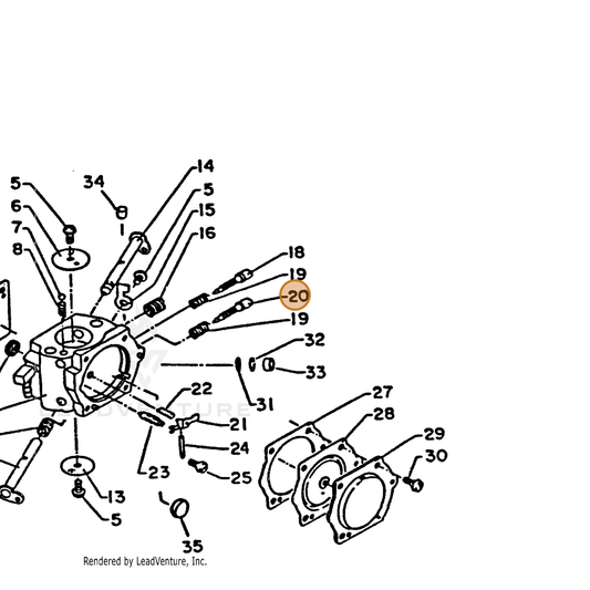 ECHO part 12312018431 — IPL diagram snippet (6x zoom, amber highlight)