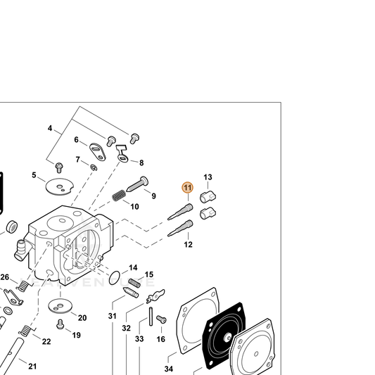 ECHO part 12312032631 — IPL diagram snippet (6x zoom, amber highlight)