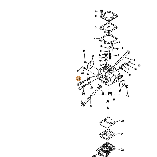 ECHO part 12312038330 — IPL diagram snippet (6x zoom, amber highlight)
