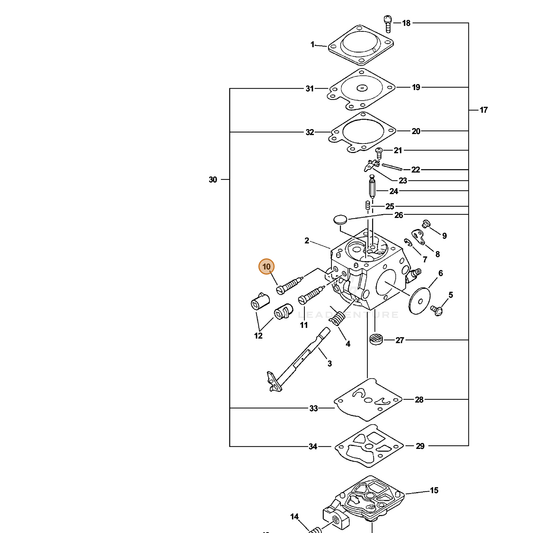 ECHO part 12312039230 — IPL diagram snippet (6x zoom, amber highlight)