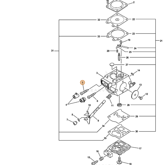 ECHO part 12312039231 — IPL diagram snippet (6x zoom, amber highlight)
