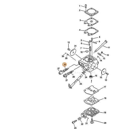 ECHO part 12312039330 — IPL diagram snippet (6x zoom, amber highlight)