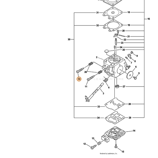 ECHO part 12312039530 — IPL diagram snippet (6x zoom, amber highlight)