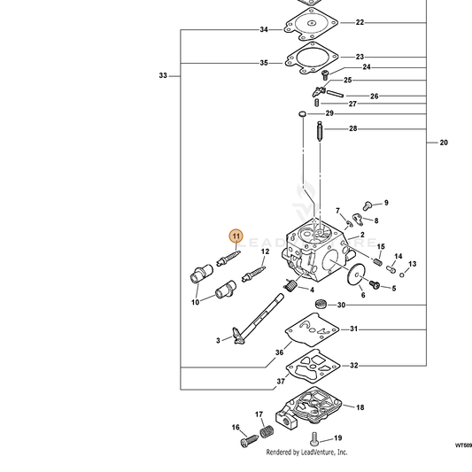 ECHO part 12312043131 — IPL diagram snippet (6x zoom, amber highlight)