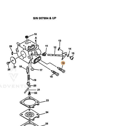 ECHO part 12312052131 — IPL diagram snippet (6x zoom, amber highlight)