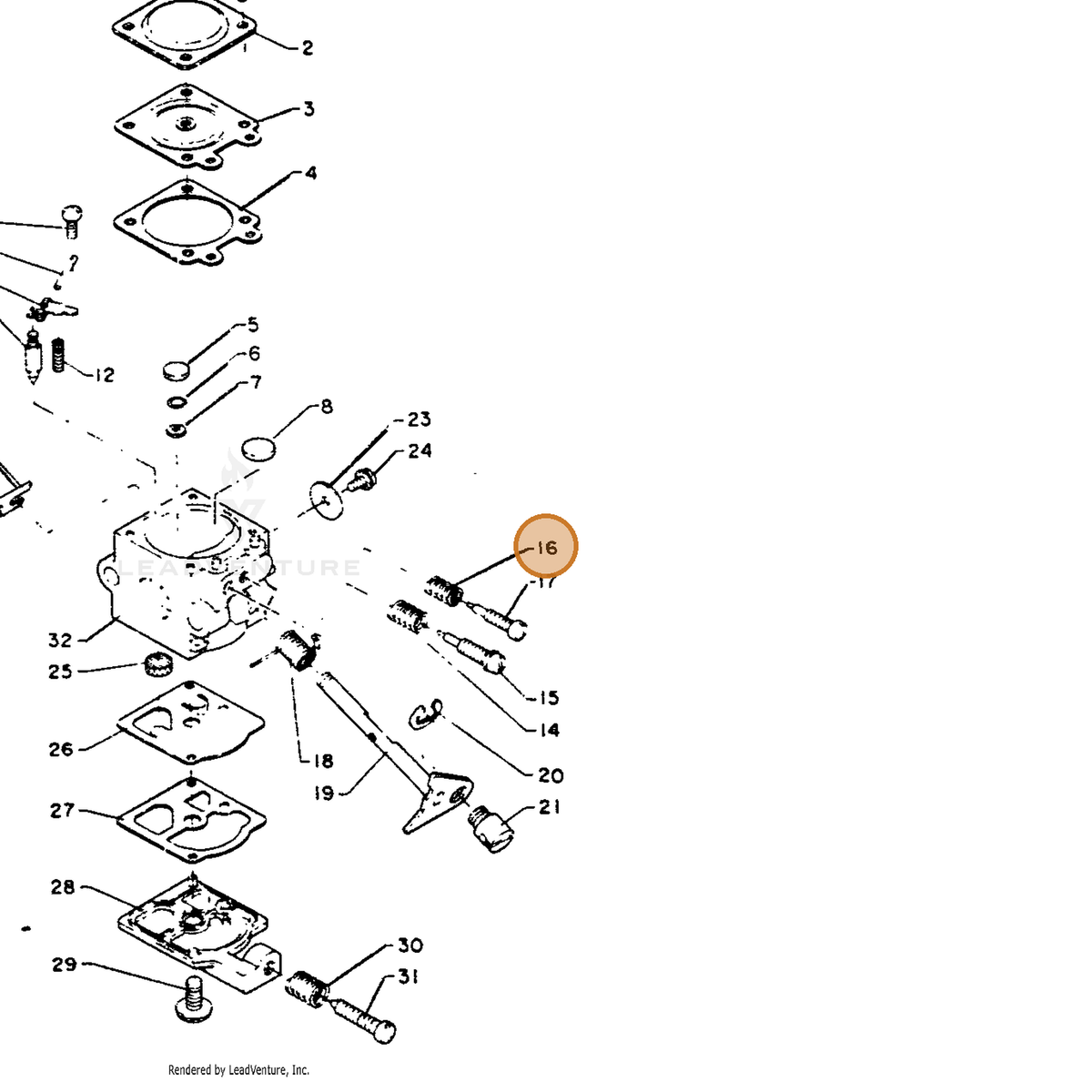 ECHO part 12312103930 — IPL diagram snippet (6x zoom, amber highlight)