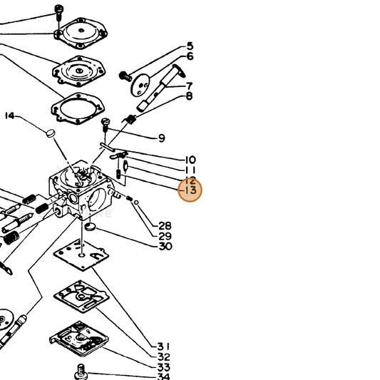 ECHO part 12312216130 — IPL diagram snippet (6x zoom, amber highlight)