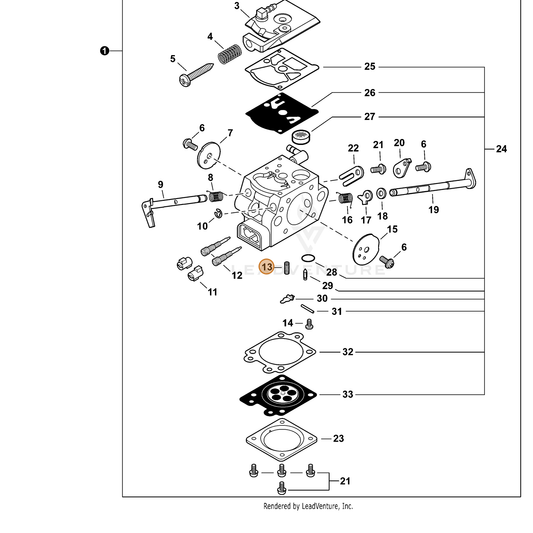 ECHO part 12312239330 — IPL diagram snippet (6x zoom, amber highlight)