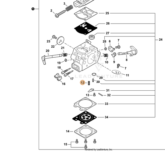 ECHO part 12312239830 — IPL diagram snippet (6x zoom, amber highlight)