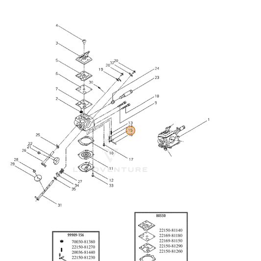 ECHO part 12312318330 — IPL diagram snippet (6x zoom, amber highlight)