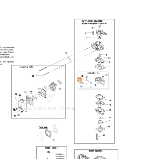 ECHO part 12312338330 — IPL diagram snippet (6x zoom, amber highlight)