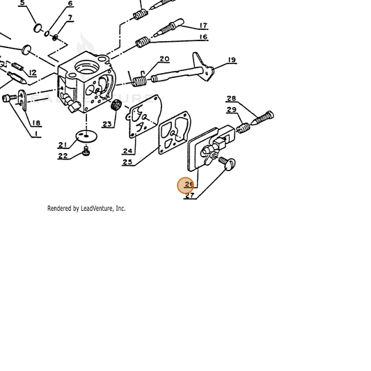 ECHO part 12312402960 — IPL diagram snippet (6x zoom, amber highlight)