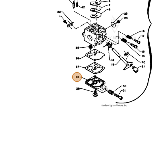 ECHO part 12312405020 — IPL diagram snippet (6x zoom, amber highlight)