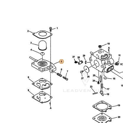 ECHO part 12312409660 — IPL diagram snippet (6x zoom, amber highlight)