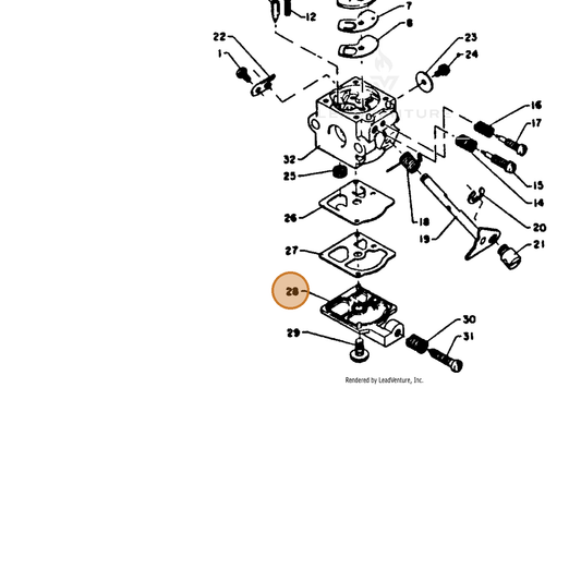 ECHO part 12312411130 — IPL diagram snippet (6x zoom, amber highlight)