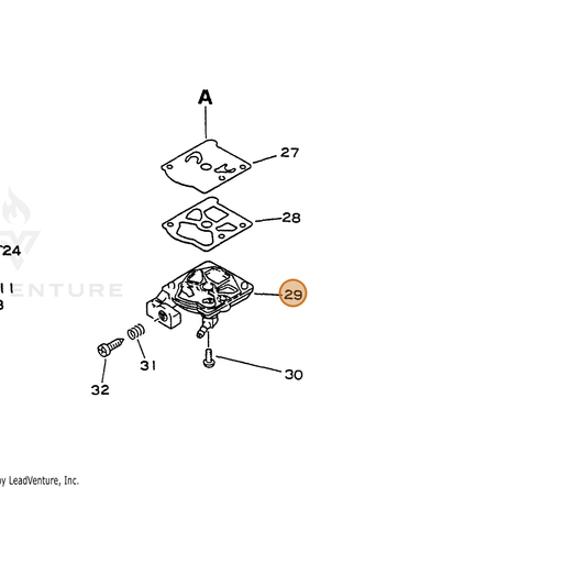 ECHO part 12312435430 — IPL diagram snippet (6x zoom, amber highlight)