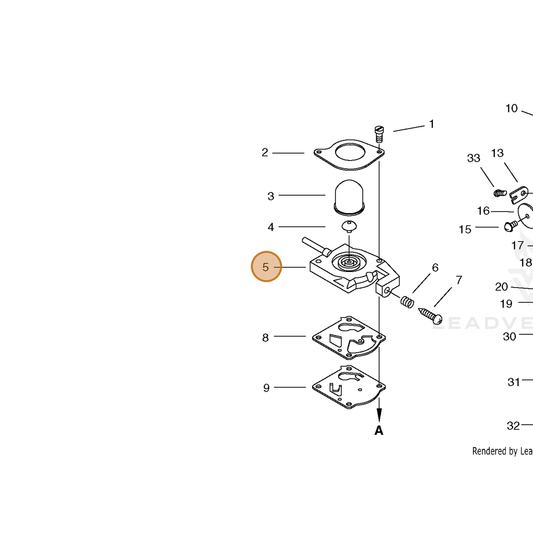 ECHO part 12312443130 — IPL diagram snippet (6x zoom, amber highlight)