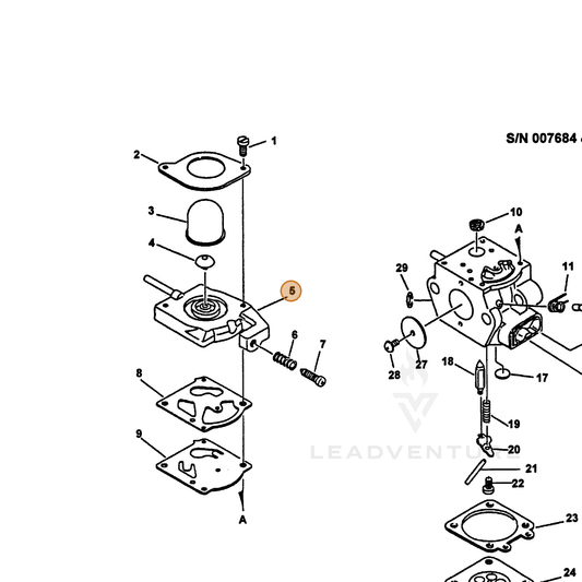 ECHO part 12312443230 — IPL diagram snippet (6x zoom, amber highlight)