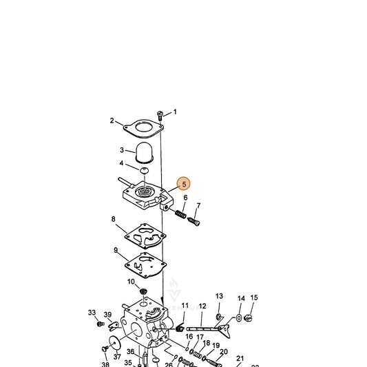 ECHO part 12312451431 — IPL diagram snippet (6x zoom, amber highlight)