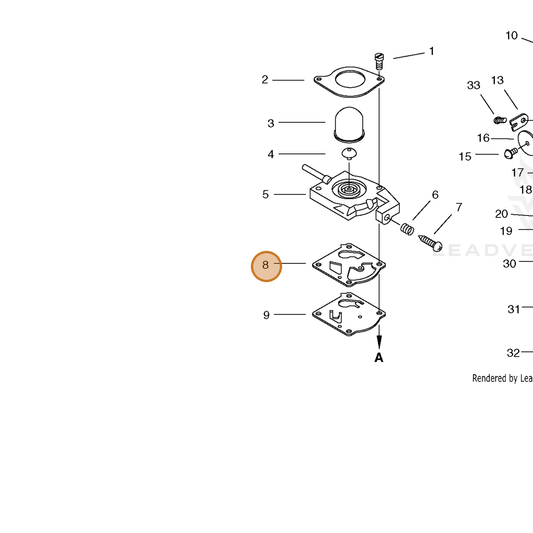 ECHO part 12312509560 — IPL diagram snippet (6x zoom, amber highlight)