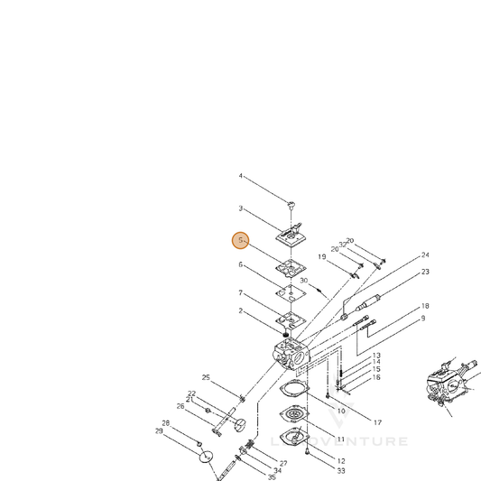 ECHO part 12312512330 — IPL diagram snippet (6x zoom, amber highlight)