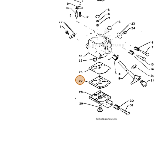 ECHO part 12312515030 — IPL diagram snippet (6x zoom, amber highlight)