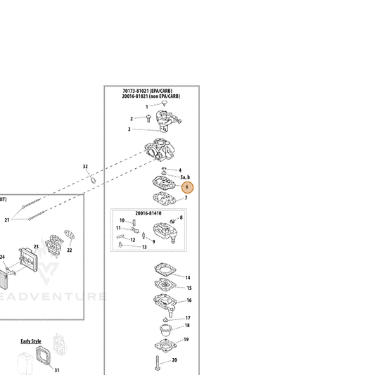 ECHO part 12312540630 — IPL diagram snippet (6x zoom, amber highlight)