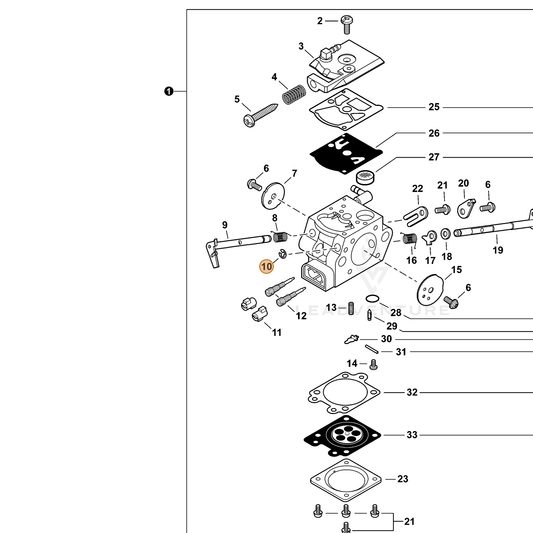 ECHO part 12312715030 — IPL diagram snippet (6x zoom, amber highlight)