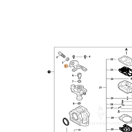 ECHO part 12312854230 — IPL diagram snippet (6x zoom, amber highlight)