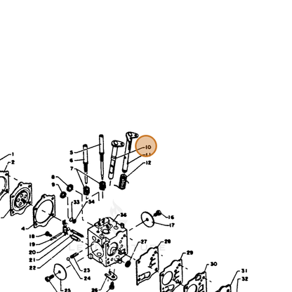 ECHO part 12313112430 — IPL diagram snippet (6x zoom, amber highlight)