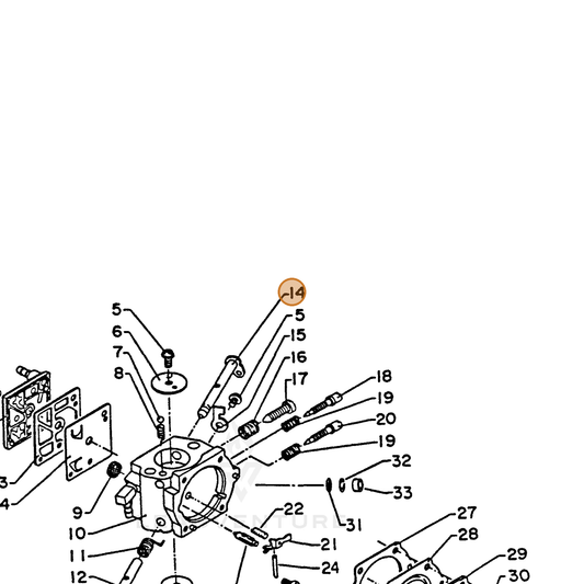 ECHO part 12313117330 — IPL diagram snippet (6x zoom, amber highlight)